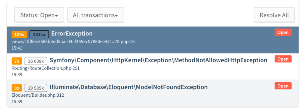 Selecting Customer Exceptions to Track