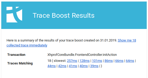 Trace Boost Report after 60 minutes via e-mail